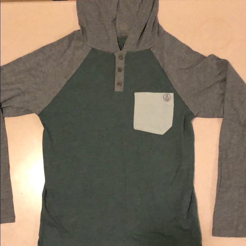 Long sleeve boys Volcom shirt with hood